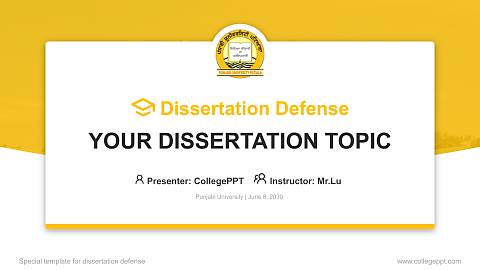 Punjabi University Graduation Thesis Defense PPT Template