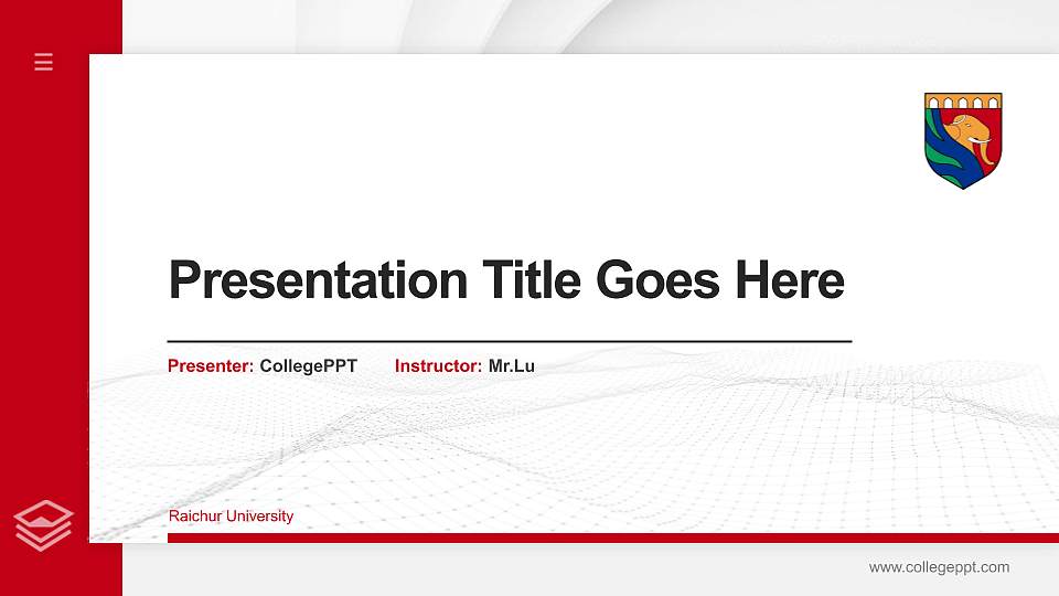 Raichur University Thesis Proposal/Graduation Defense PPT Template16:9 ratio PPT effect preview image