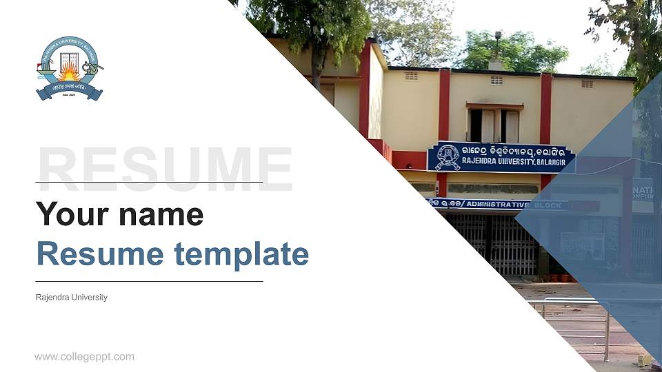 Rajendra University Resume PPT Template16:9 ratio PPT effect preview image