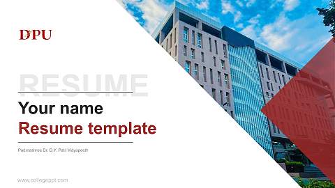 Padmashree Dr. D.Y. Patil Vidyapeeth Resume PPT Template