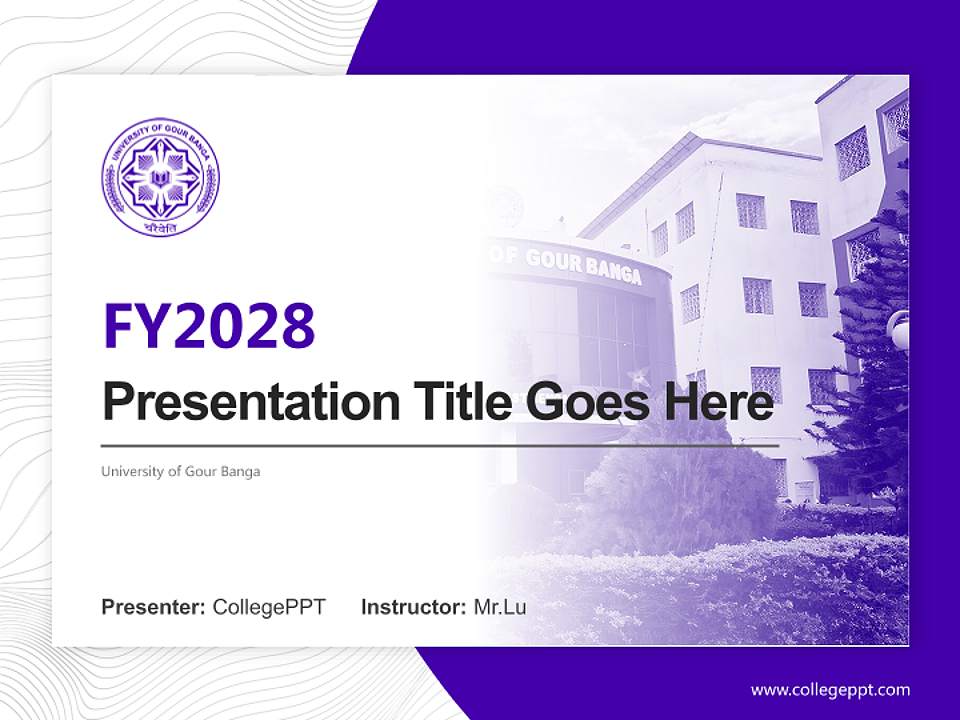 University of Gour Banga Academic Presentation/Research Findings Report PPT Template4:3 ratio PPT effect preview image5