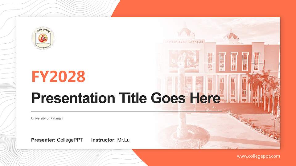 University of Patanjali Academic Presentation/Research Findings Report PPT Template16:9 ratio PPT effect preview image