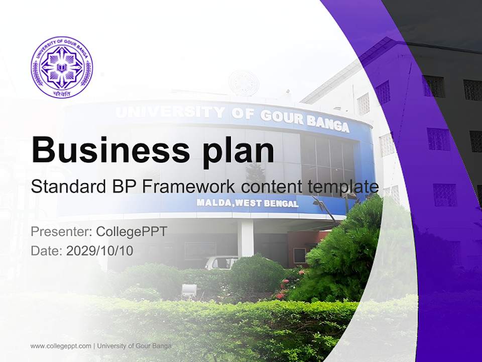 University of Gour Banga Competition/Entrepreneurship Contest PPT Template4:3 ratio PPT effect preview image9