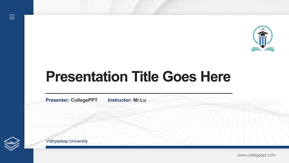Vidhyadeep University Thesis Proposal/Graduation Defense PPT Template16:9 ratio PPT effect preview image