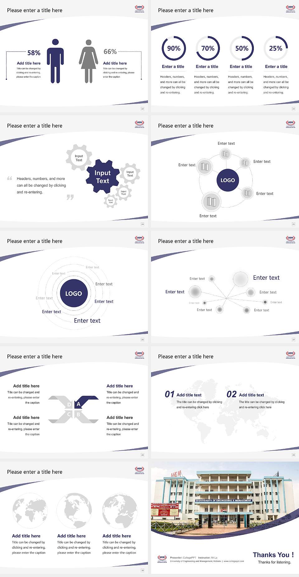 University of Engineering and Management, Kolkata Course/Courseware Creation PPT Template4:3 ratio PPT effect preview image4