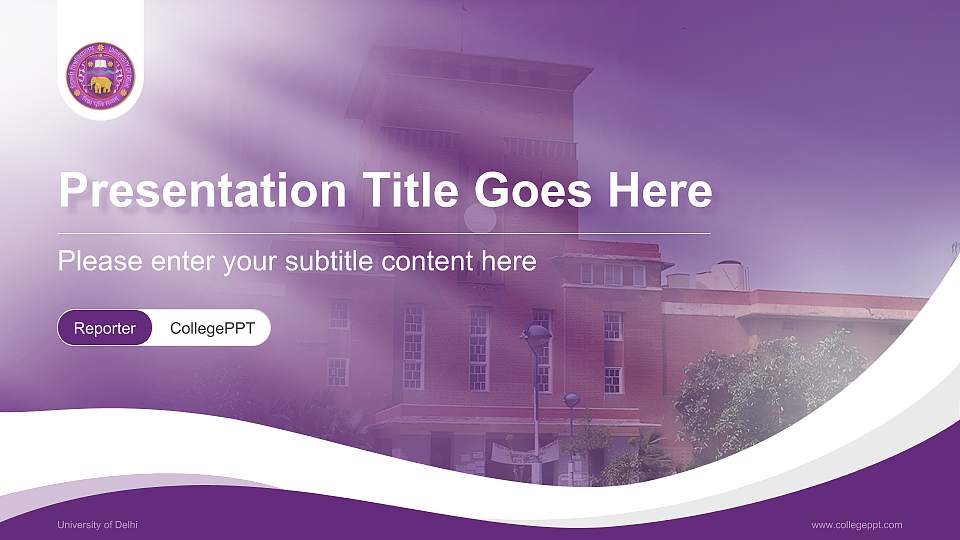 University of Delhi Lecture Sharing and Networking Event PPT Template16:9 ratio PPT effect preview image1