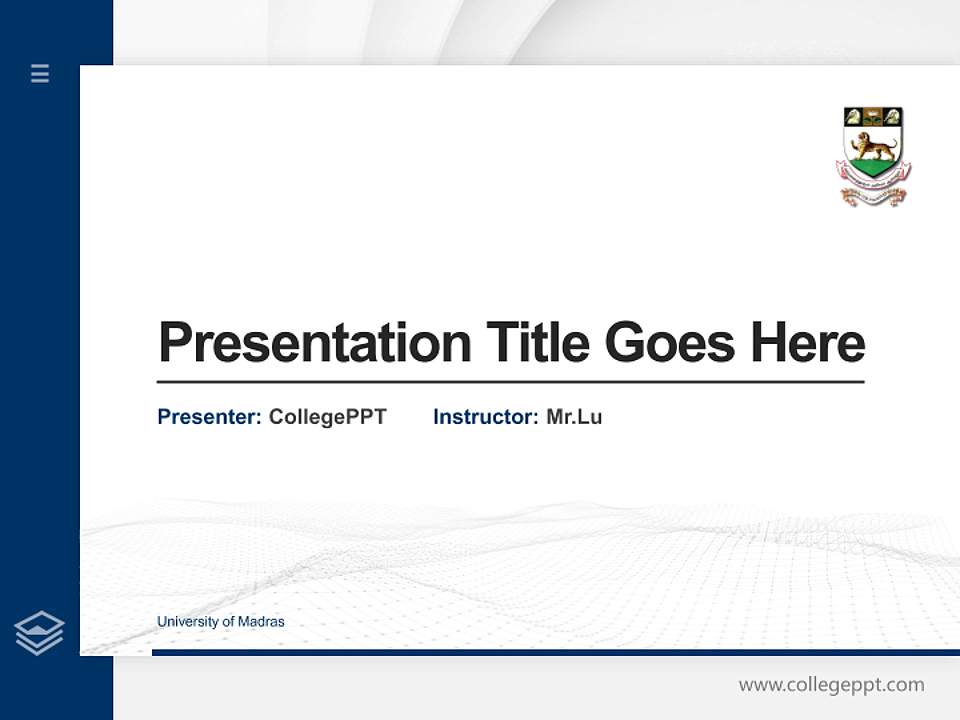 University of Madras Thesis Proposal/Graduation Defense PPT Template4:3 ratio PPT effect preview image5