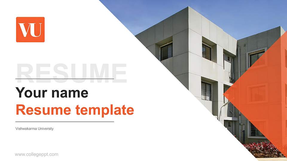 Vishwakarma University Resume PPT Template16:9 ratio PPT effect preview image