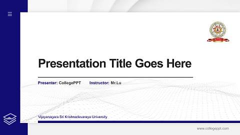 Vijayanagara Sri Krishnadevaraya University Thesis Proposal/Graduation Defense PPT Template