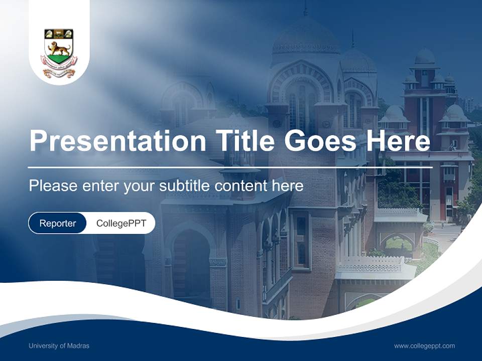 University of Madras Lecture Sharing and Networking Event PPT Template4:3 ratio PPT effect preview image4