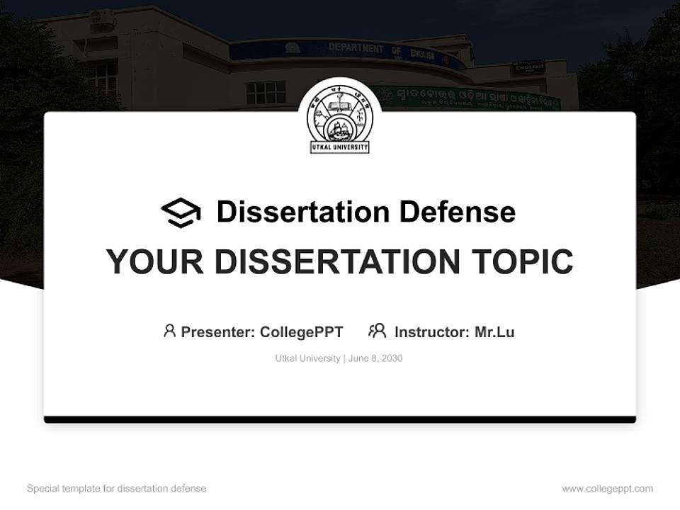 Utkal University Graduation Thesis Defense PPT Template4:3 ratio PPT effect preview image7