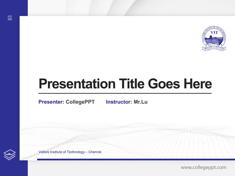 Vellore Institute of Technology – Chennai Thesis Proposal/Graduation Defense PPT Template4:3 ratio PPT effect preview image5