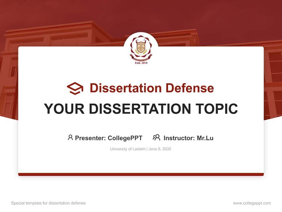 University of Ladakh Graduation Thesis Defense PPT Template4:3 ratio PPT effect preview image7