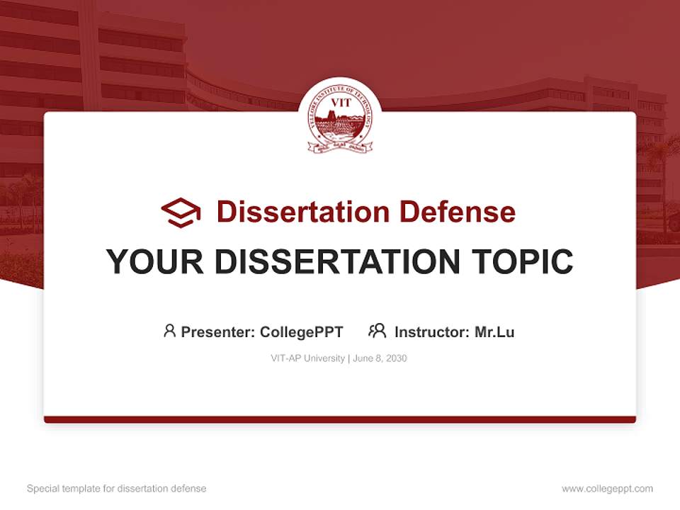 VIT-AP University Graduation Thesis Defense PPT Template4:3 ratio PPT effect preview image7