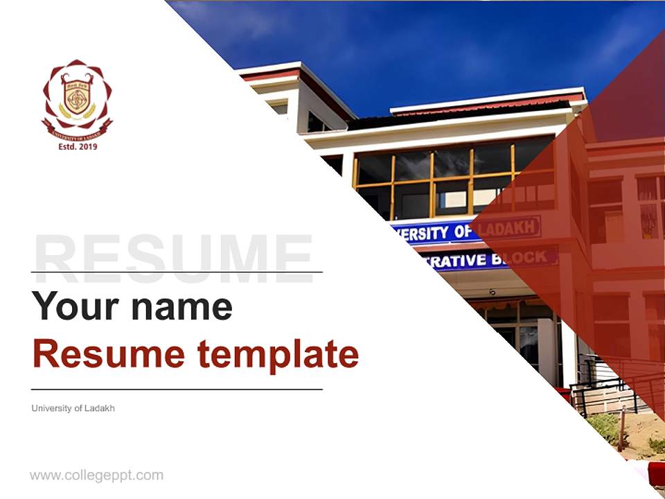 University of Ladakh Resume PPT Template4:3 ratio PPT effect preview image5