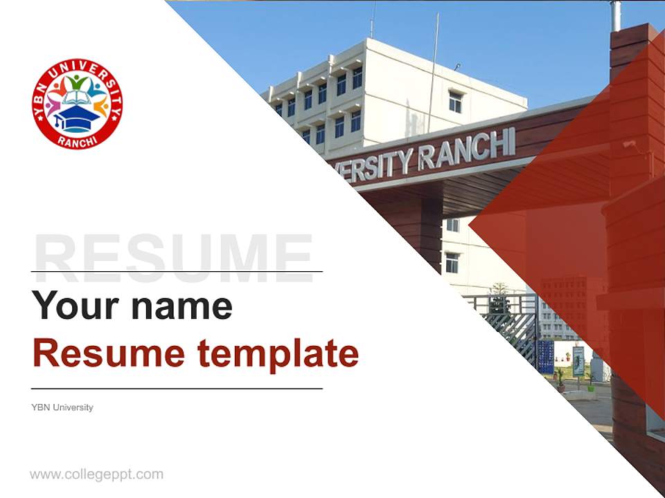 YBN University Resume PPT Template4:3 ratio PPT effect preview image5