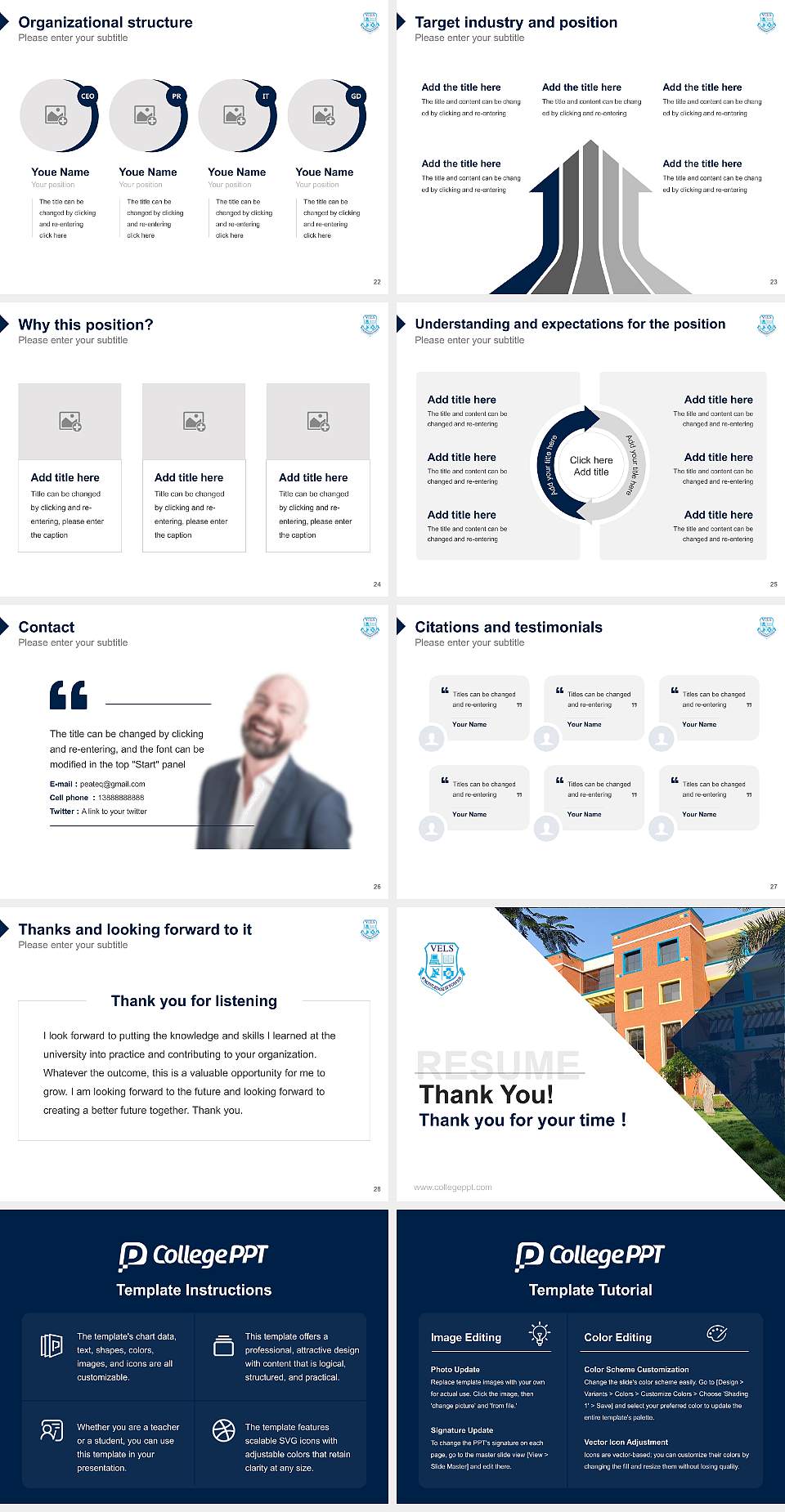 Vel ‘s Institute of Science, Technology & Advanced Studies Resume PPT Template4:3 ratio PPT effect preview image4