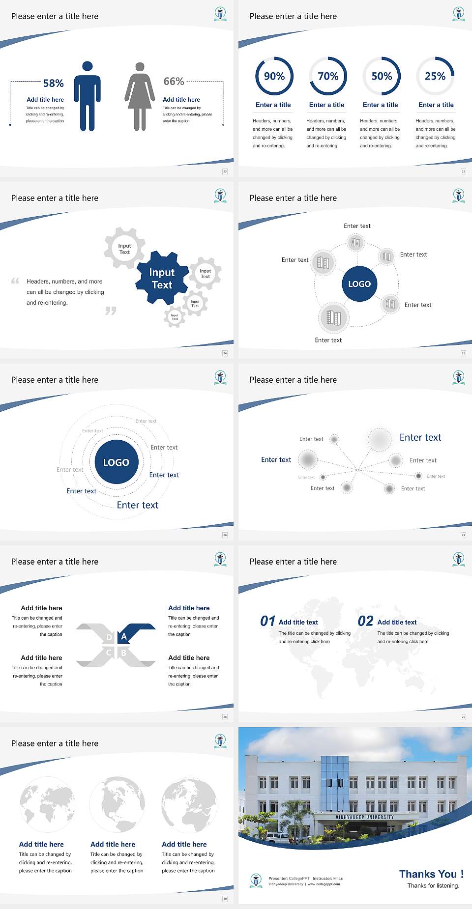 Vidhyadeep University Course/Courseware Creation PPT Template4:3 ratio PPT effect preview image4