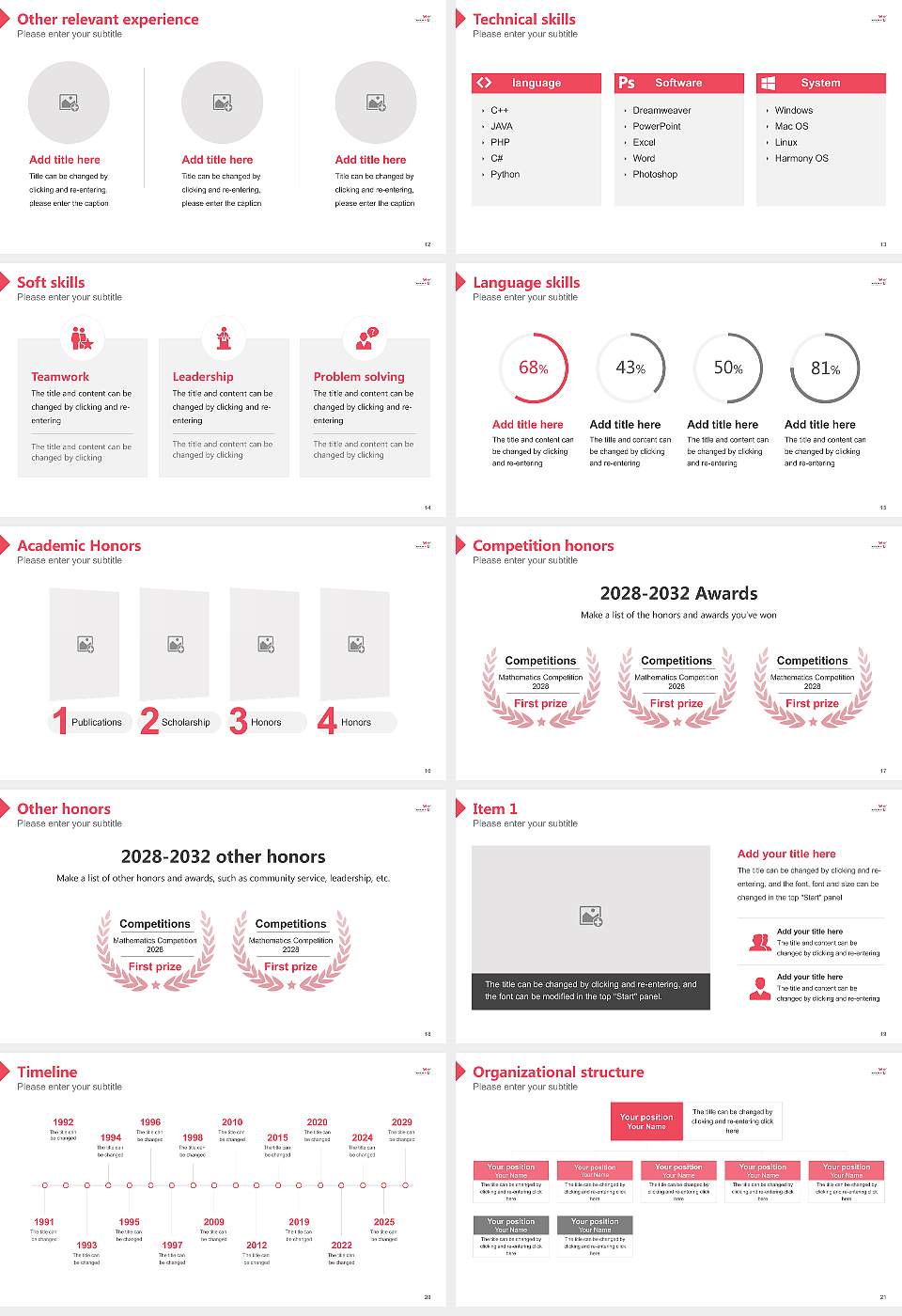 Woxsen University Resume PPT Template16:9 ratio PPT effect preview image3