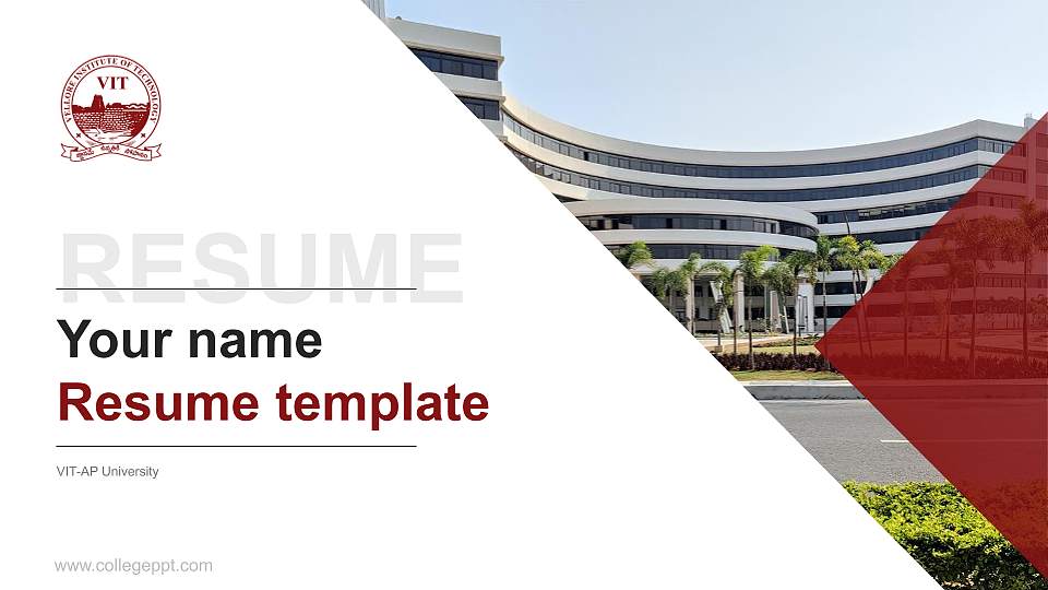 VIT-AP University Resume PPT Template16:9 ratio PPT effect preview image