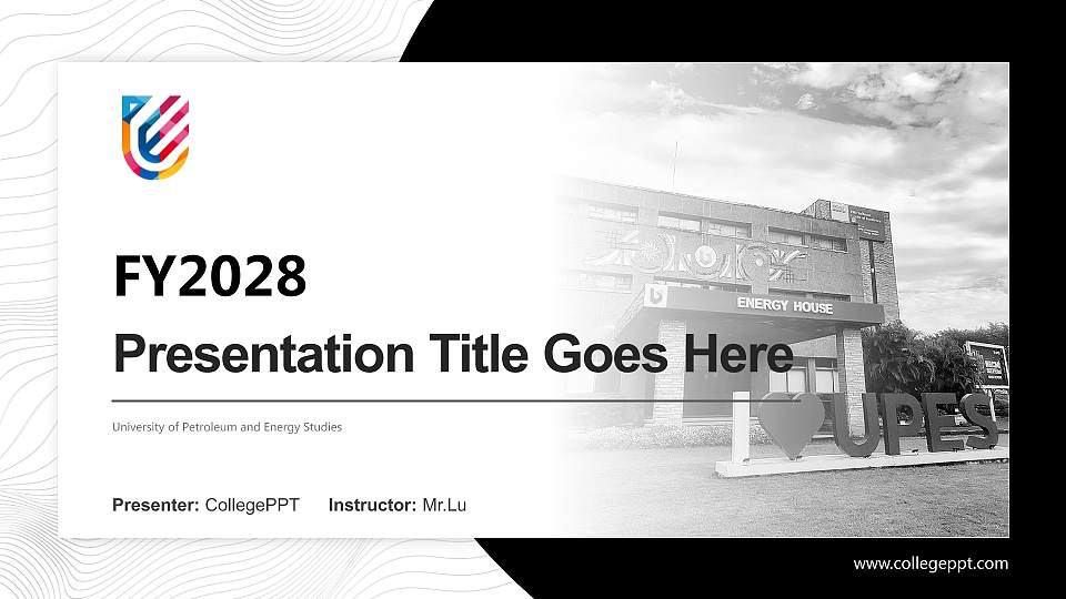 University of Petroleum and Energy Studies Academic Presentation/Research Findings Report PPT Template16:9 ratio PPT effect preview image