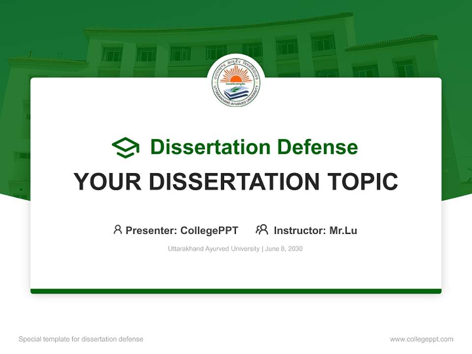 Uttarakhand Ayurved University Graduation Thesis Defense PPT Template4:3 ratio PPT effect preview image7