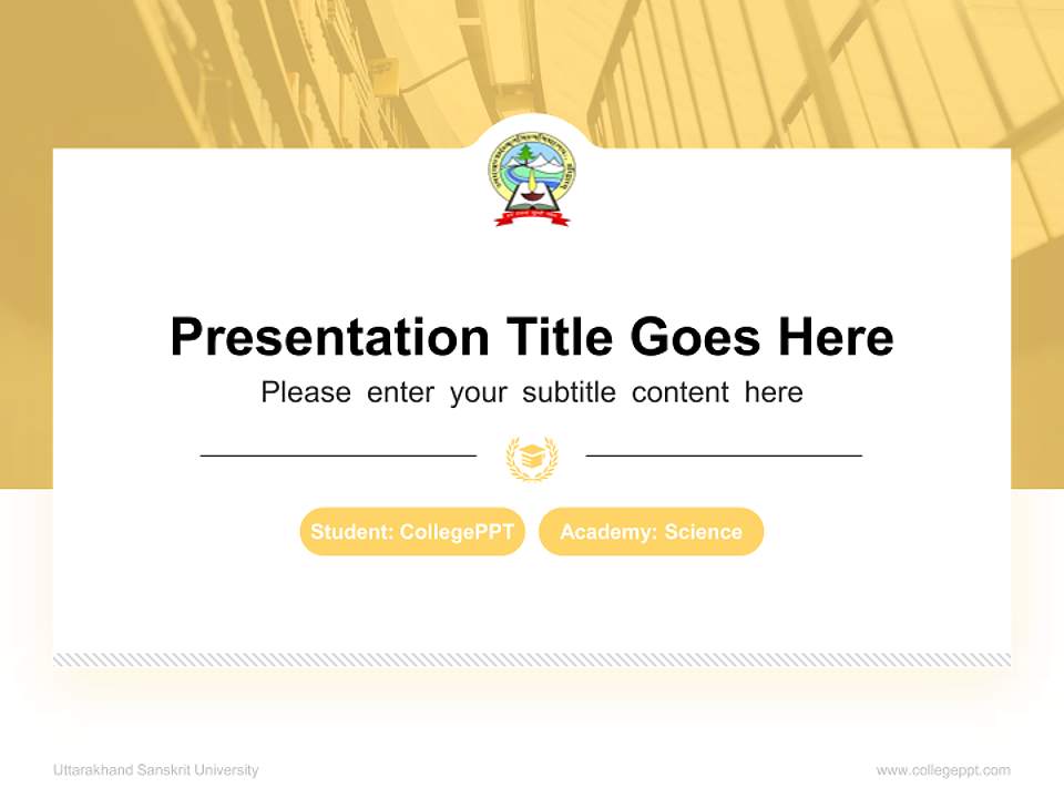 Uttarakhand Sanskrit University National Scholarship Defense PPT Template4:3 ratio PPT effect preview image4