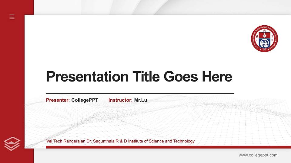 Vel Tech Rangarajan Dr. Sagunthala R & D Institute of Science and Technology Thesis Proposal/Graduation Defense PPT Template16:9 ratio PPT effect preview image