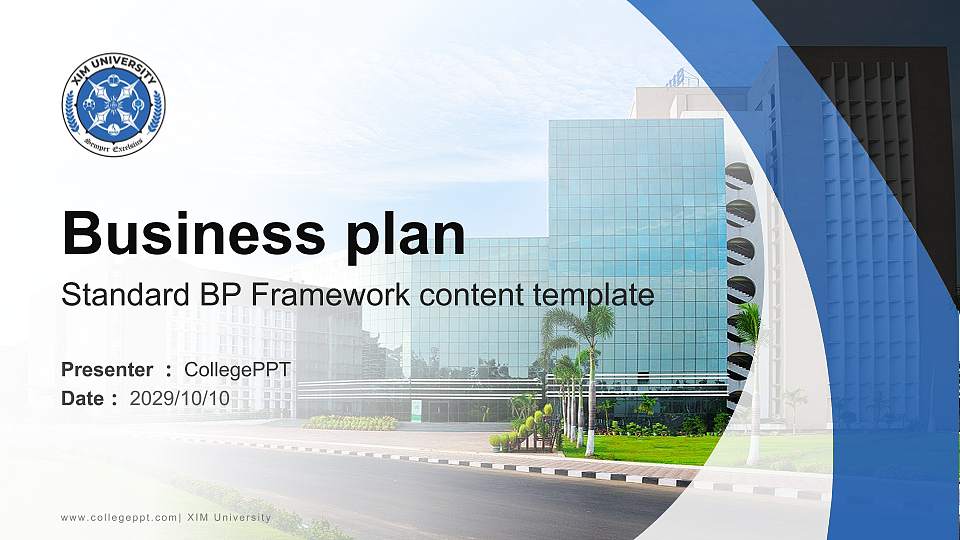 XIM University Competition/Entrepreneurship Contest PPT Template16:9 ratio PPT effect preview image