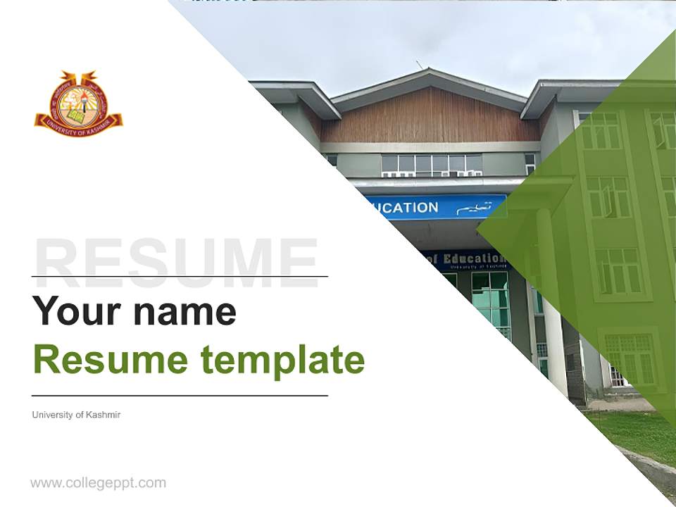 University of Kashmir Resume PPT Template4:3 ratio PPT effect preview image5