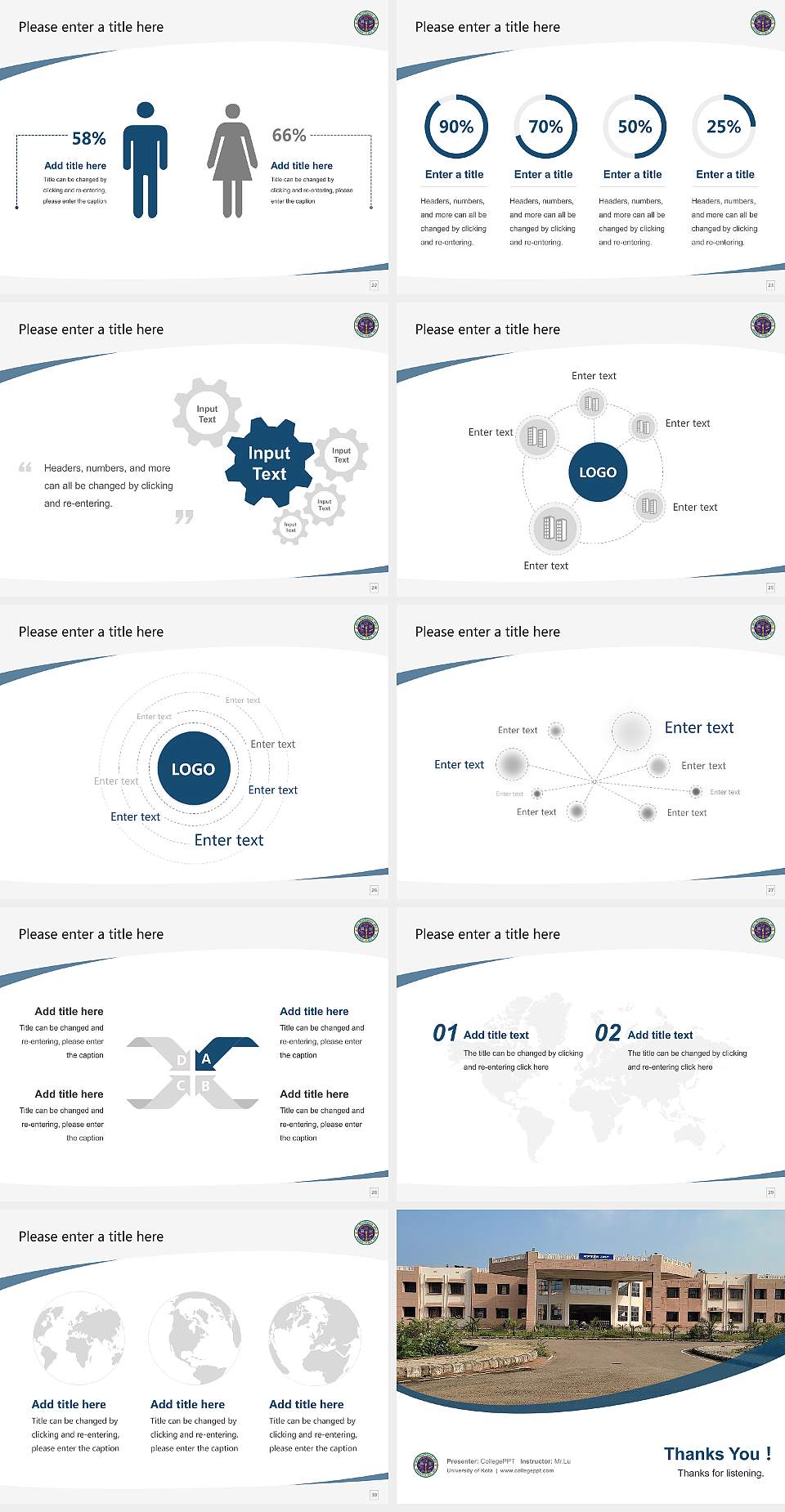 University of Kota Course/Courseware Creation PPT Template4:3 ratio PPT effect preview image4