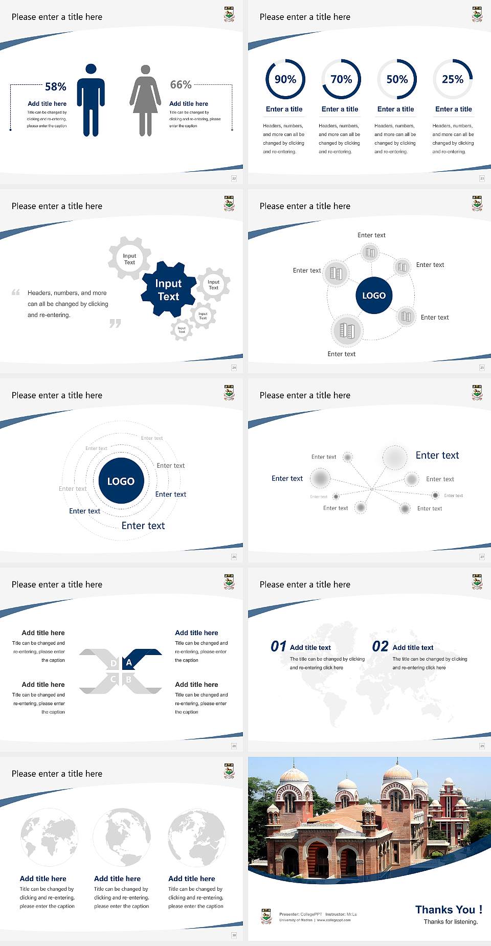 University of Madras Course/Courseware Creation PPT Template4:3 ratio PPT effect preview image4