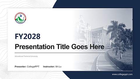 Uttarakhand Technical University Academic Presentation/Research Findings Report PPT Template