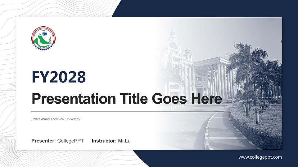 Uttarakhand Technical University Academic Presentation/Research Findings Report PPT Template16:9 ratio PPT effect preview image