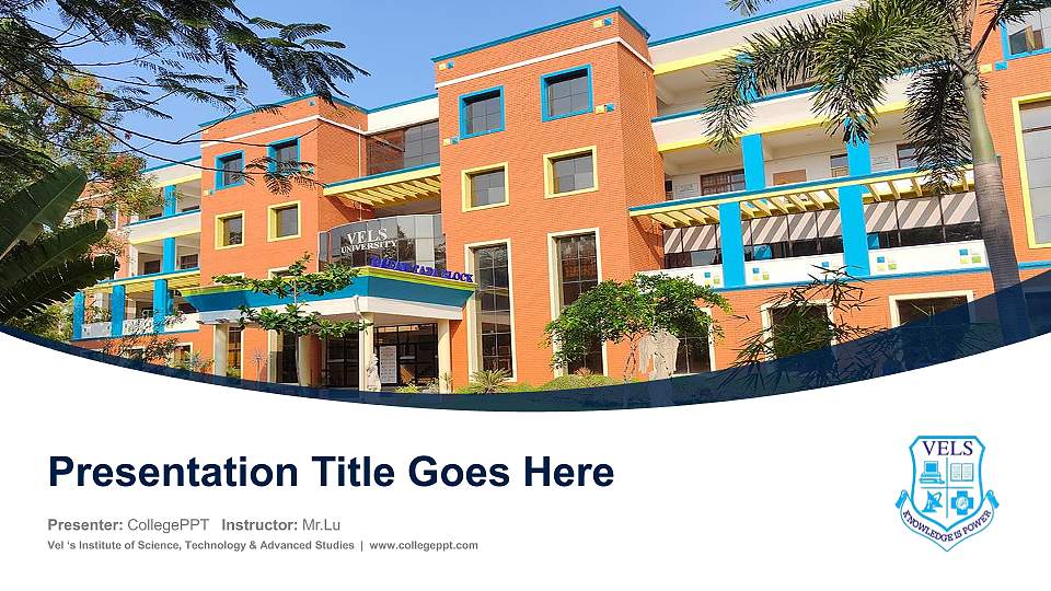 Vel ‘s Institute of Science, Technology & Advanced Studies Course/Courseware Creation PPT Template16:9 ratio PPT effect preview image