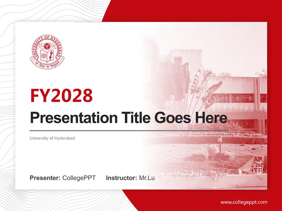 University of Hyderabad Academic Presentation/Research Findings Report PPT Template4:3 ratio PPT effect preview image5