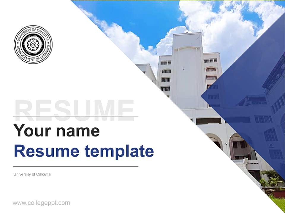 University of Calcutta Resume PPT Template4:3 ratio PPT effect preview image5