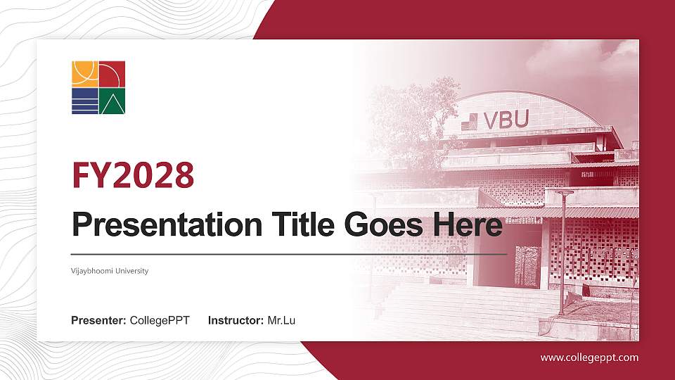 Vijaybhoomi University Academic Presentation/Research Findings Report PPT Template16:9 ratio PPT effect preview image