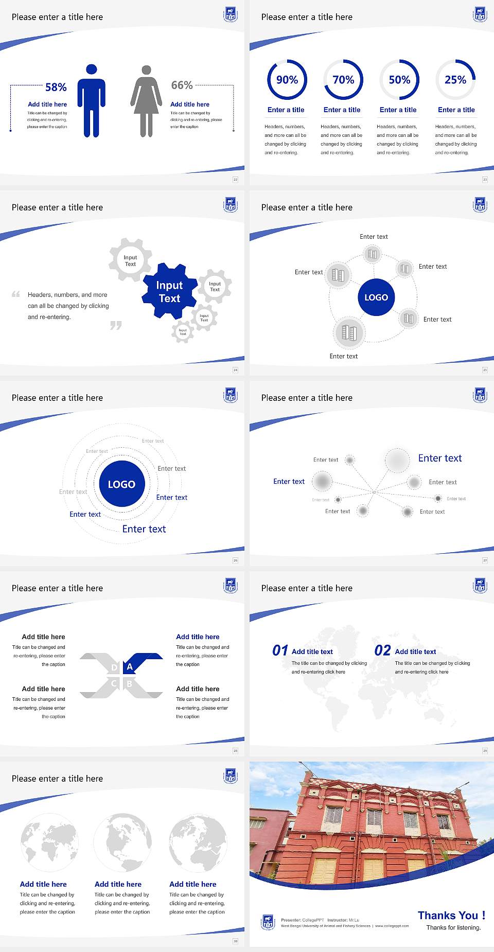 West Bengal University of Animal and Fishery Sciences Course/Courseware Creation PPT Template4:3 ratio PPT effect preview image4