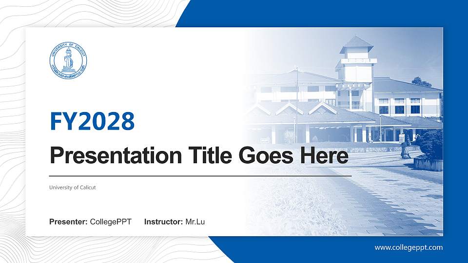 University of Calicut Academic Presentation/Research Findings Report PPT Template16:9 ratio PPT effect preview image