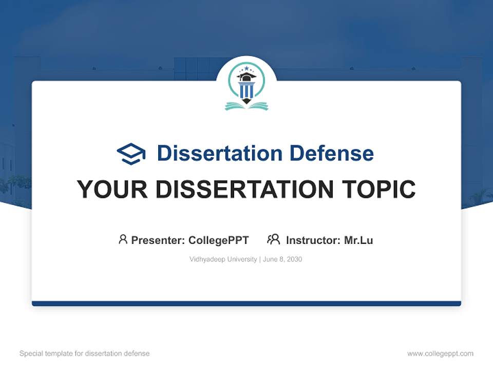 Vidhyadeep University Graduation Thesis Defense PPT Template4:3 ratio PPT effect preview image7