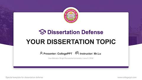 Veer Bahadur Singh Purvanchal University Graduation Thesis Defense PPT Template