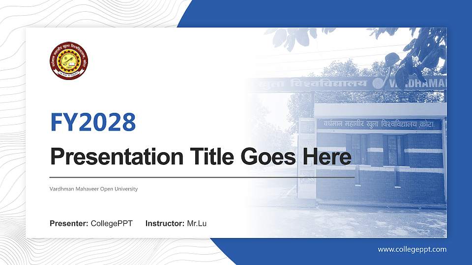 Vardhman Mahaveer Open University Academic Presentation/Research Findings Report PPT Template16:9 ratio PPT effect preview image