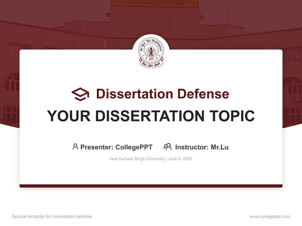 Veer Kunwar Singh University Graduation Thesis Defense PPT Template4:3 ratio PPT effect preview image7