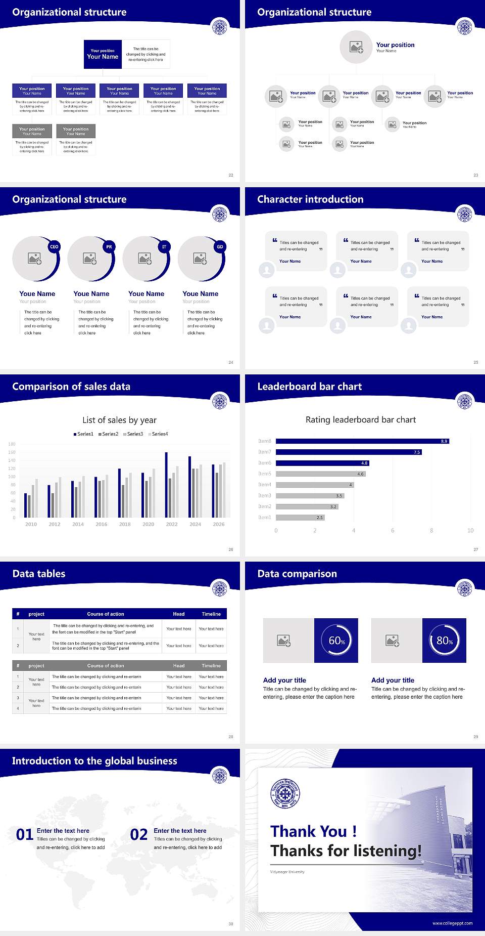 Vidyasagar University Academic Presentation/Research Findings Report PPT Template4:3 ratio PPT effect preview image4
