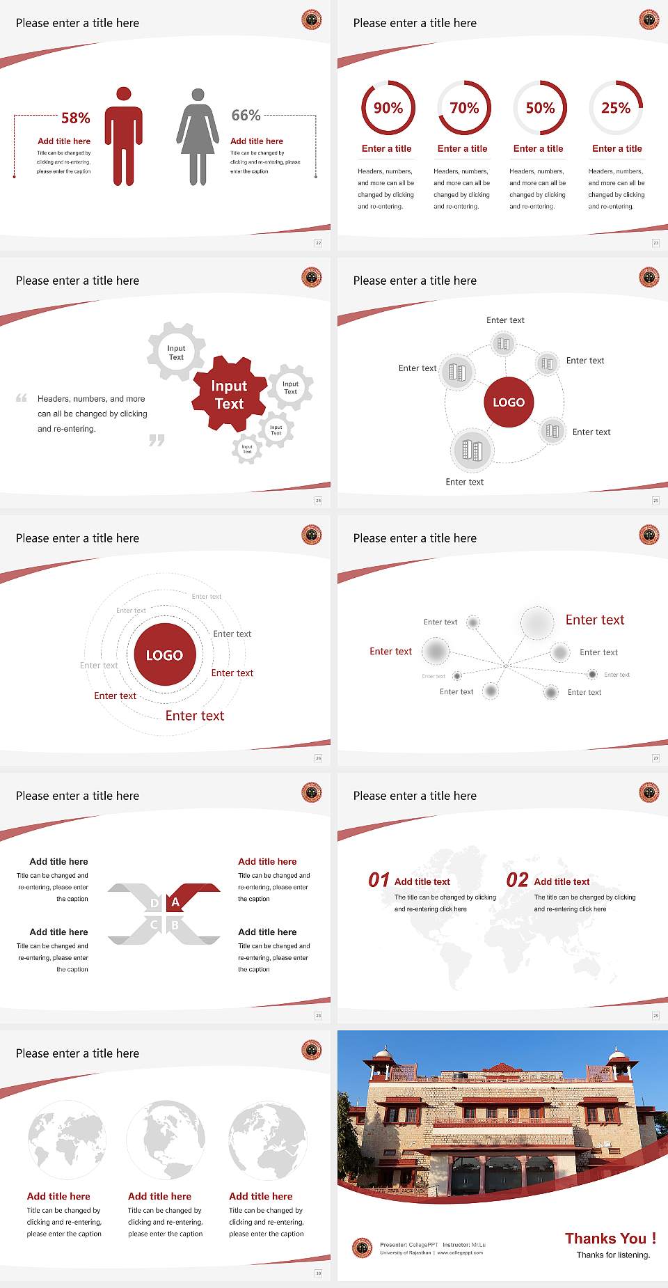 University of Rajasthan Course/Courseware Creation PPT Template4:3 ratio PPT effect preview image4