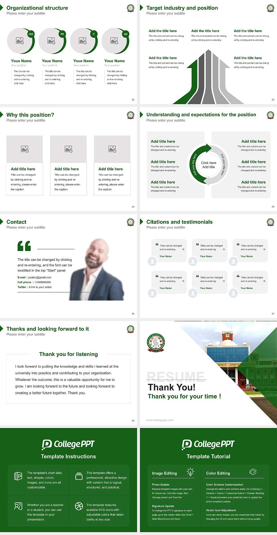 University of Horticultural Sciences Resume PPT Template4:3 ratio PPT effect preview image4
