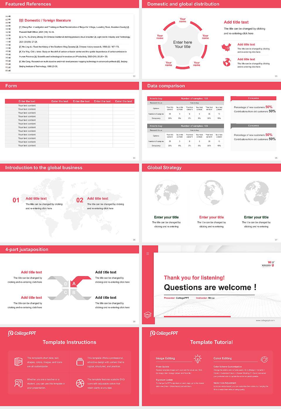 Woxsen University Thesis Proposal/Graduation Defense PPT Template16:9 ratio PPT effect preview image4