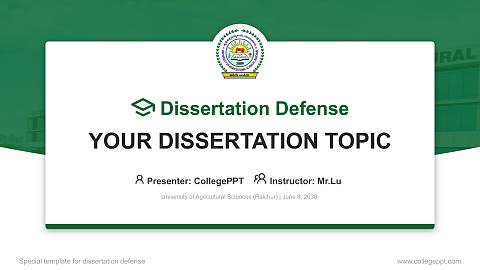 University of Agricultural Sciences (Raichur) Graduation Thesis Defense PPT Template
