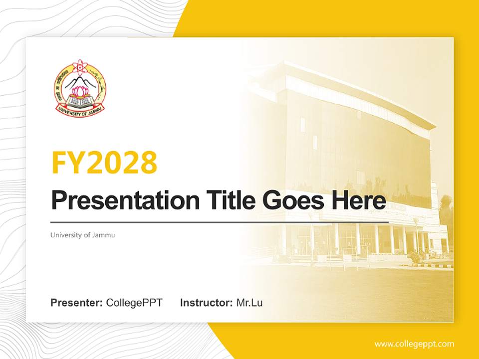 University of Jammu Academic Presentation/Research Findings Report PPT Template4:3 ratio PPT effect preview image5